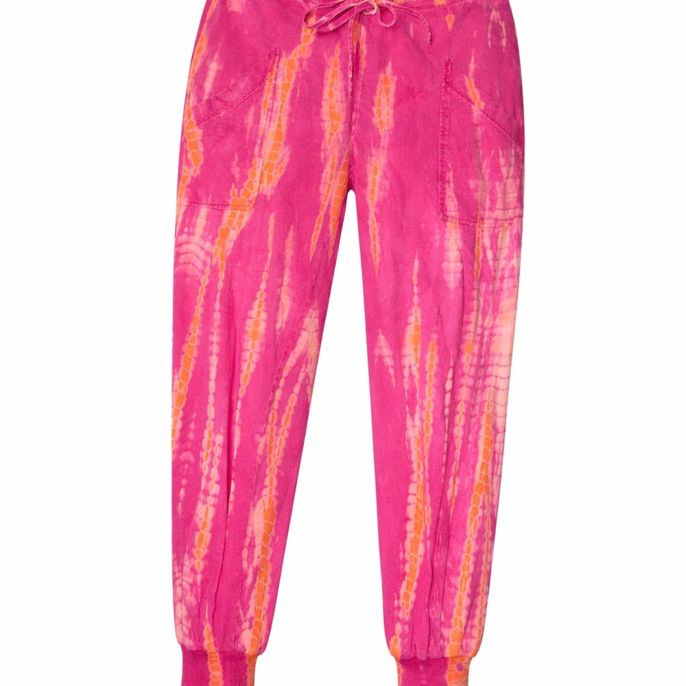 Abacaxi Pink Orange Tie Dye Jogger Pants | Size S–L | Ethical Slow Fashion